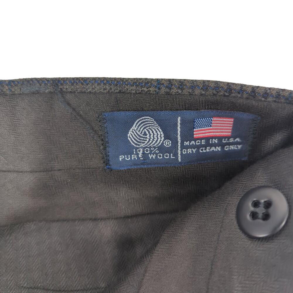 EUC Landon's Pleated Gray Wool Dress Pants Mens 35.5 x 28.5 Pockets Dry Clean - Picture 10 of 11
